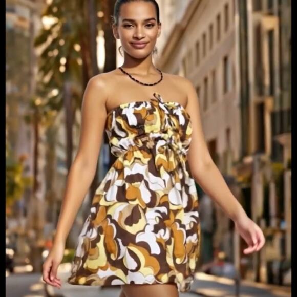 Faithful The Brand PALMIRA Mini Dress ONASSIS Retro Print NWT linen USA 6 - Picture 8 of 8